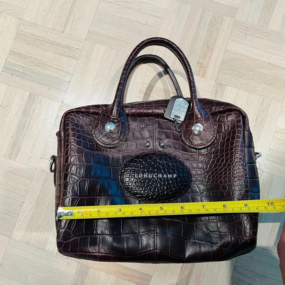 Longchamp - Top-Handle Leather Bag w/ Detachable Shoulder Strap, Good Condition! - Picture 7 of 10